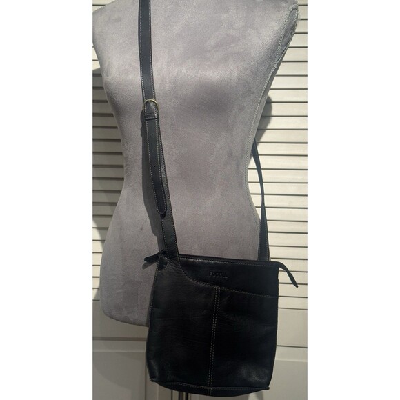 Fossil Jolie Black Soft Leather Crossbody Bag Adjustable Shoulder Strap - Picture 2 of 14